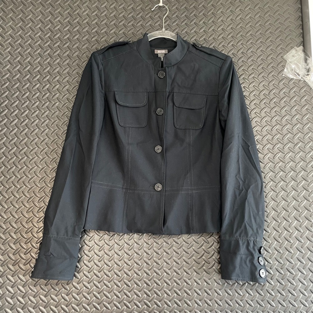 Kenneth Cole Reaction Black 4 Button Down Blazer Jacket Women's Size‎ 6 Office